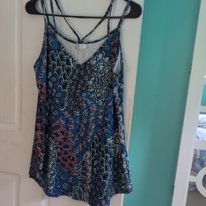 Cato Blue and Pink Floral Top